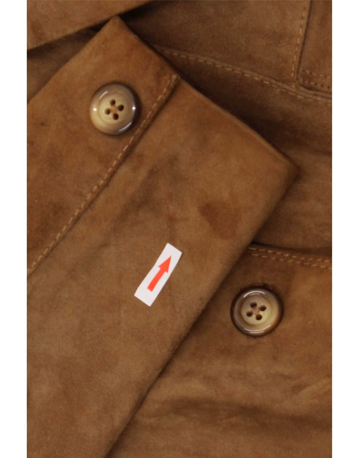 Samar Damen 4-Knopf-Wildleder-Blazerjacke UK 14 Mittelbeige