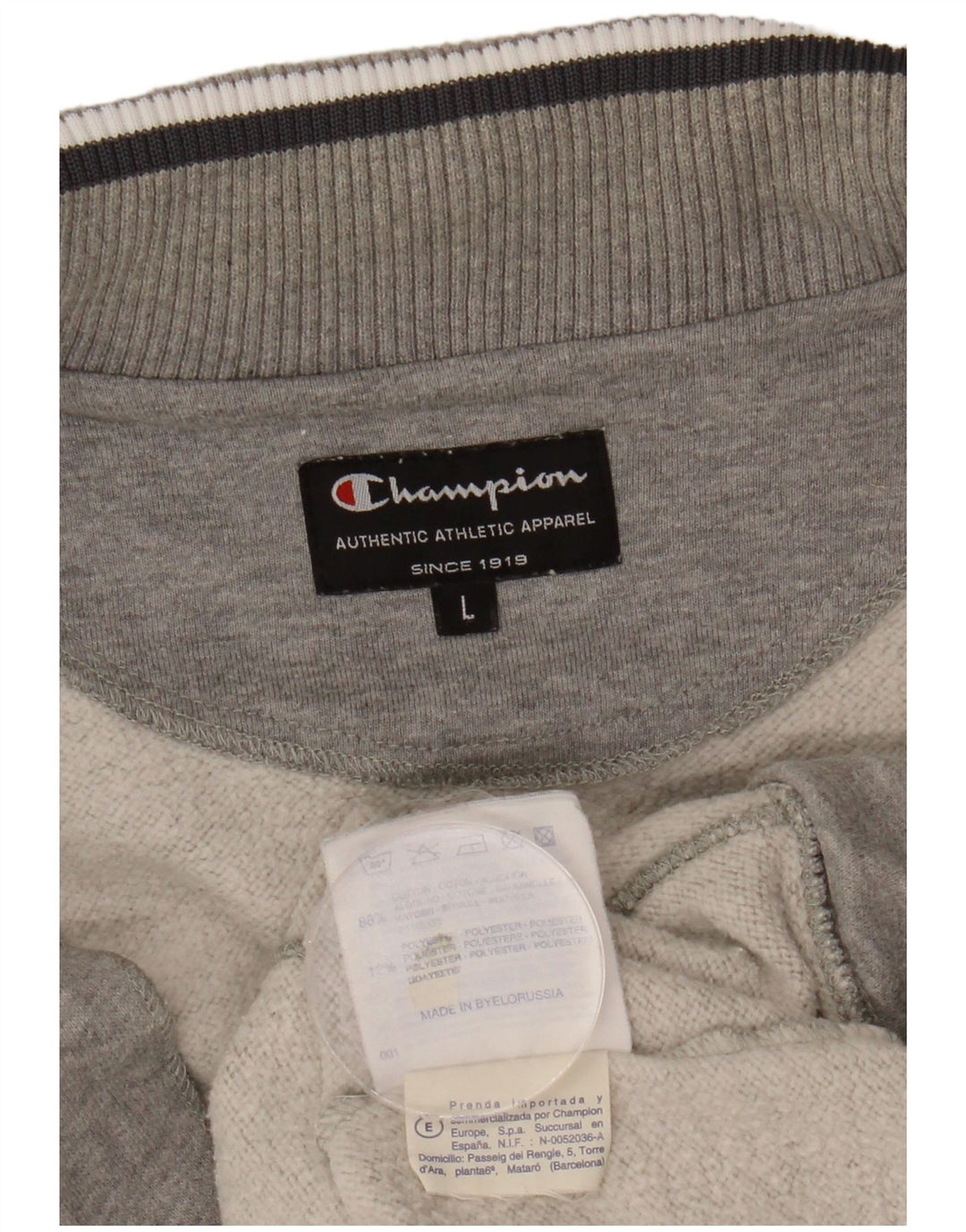 CHAMPION Herren-Trainingsanzug-Oberteil, große, grau gesprenkelte Baumwolle