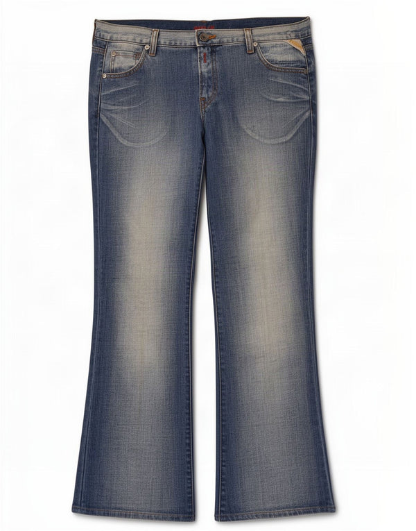 Replay Damen Bootcut Jeans W32 L30 Blaue Baumwolle