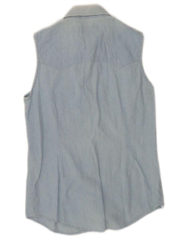 Lee Damen ärmelloses Jeanshemd, UK 10, Größe S, blau, Baumwolle