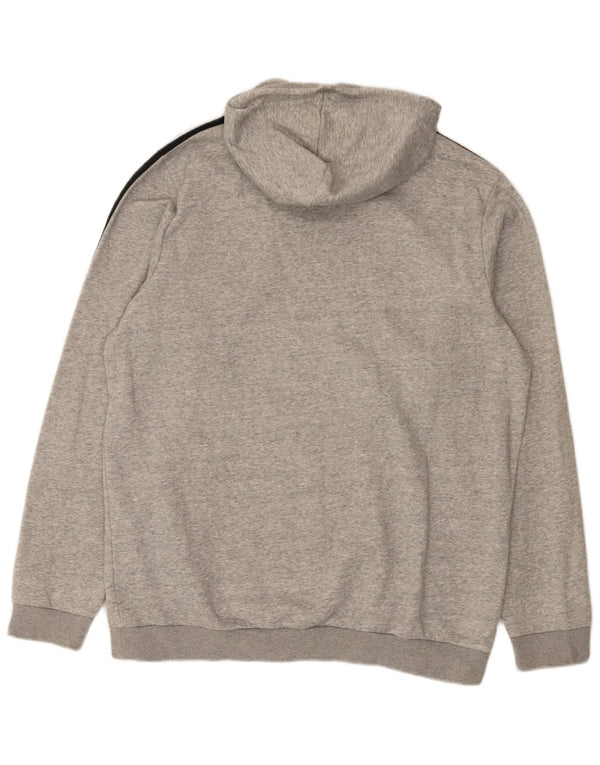 Adidas Herren Kapuzenpullover XL Grau gefleckte Baumwolle