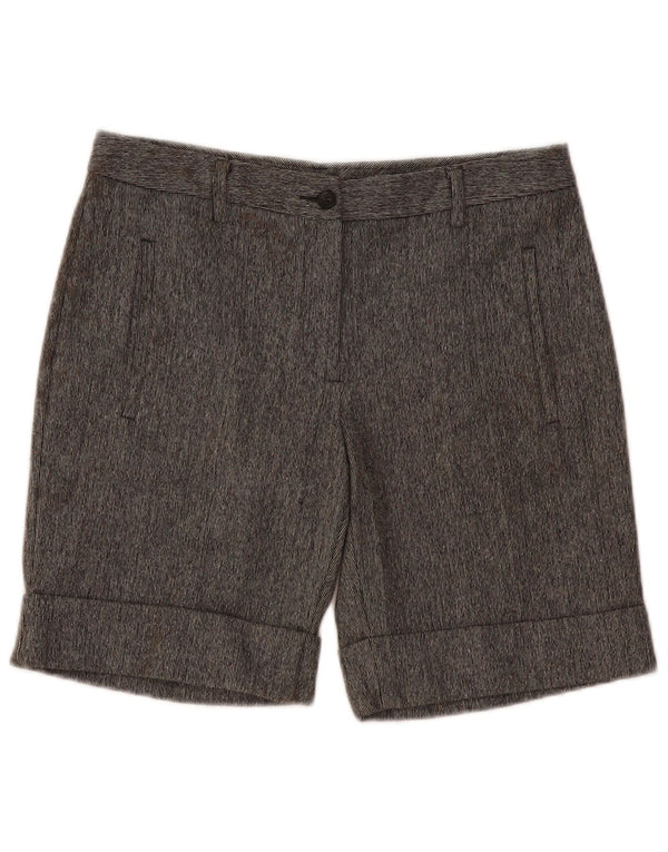 Benetton Damen-Freizeitshorts mit hoher Taille IT 42 Medium W32 Grauer Nadelstreifen