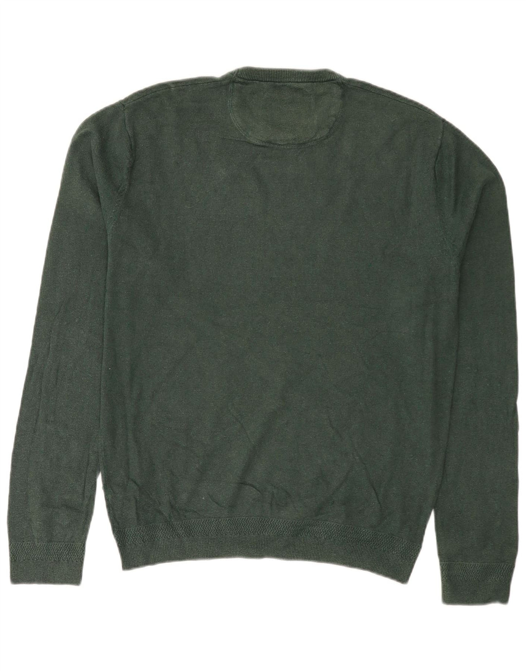 JACK WILLS Herren-Pullover mit Rundhalsausschnitt, groß, grüne Baumwolle