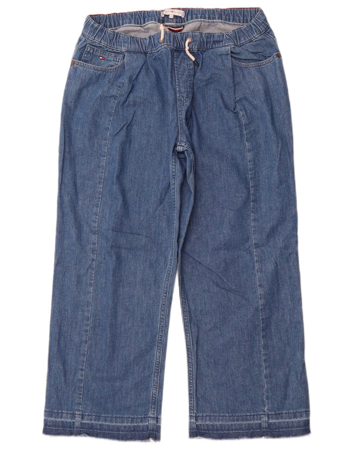 TOMMY HILFIGER Mädchen Capri-Jeans mit weitem Bein, 15–16 Jahre, W28, L23, blaue Baumwolle