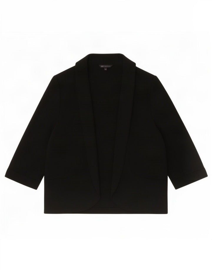 Marks & Spencer Damen-Cardigan mit 3/4-Ärmeln, offenem Oberteil, UK-Gr. 40, Größe L, Schwarz