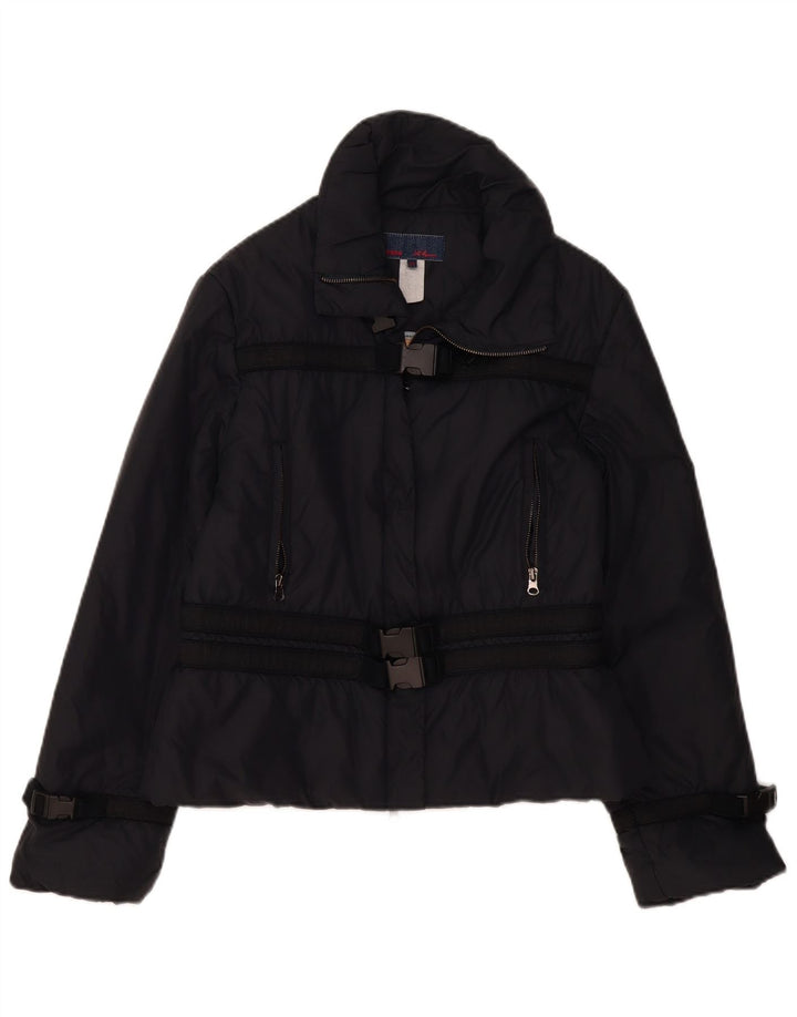 Les Copains Damen Graphic Windjacke IT 44 Medium Schwarz