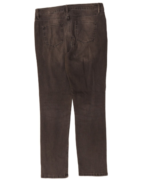 Marks & Spencer Damen Slim Jeans UK 10 Small W30 L28 Graue Baumwolle