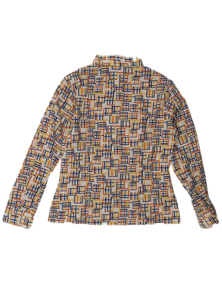Vintage Damen Hemdbluse EU 40 Medium Mehrfarbiges geometrisches Polyester
