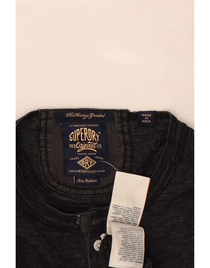 SUPERDRY Herren-Langarmshirt aus mittelgrauer Baumwolle