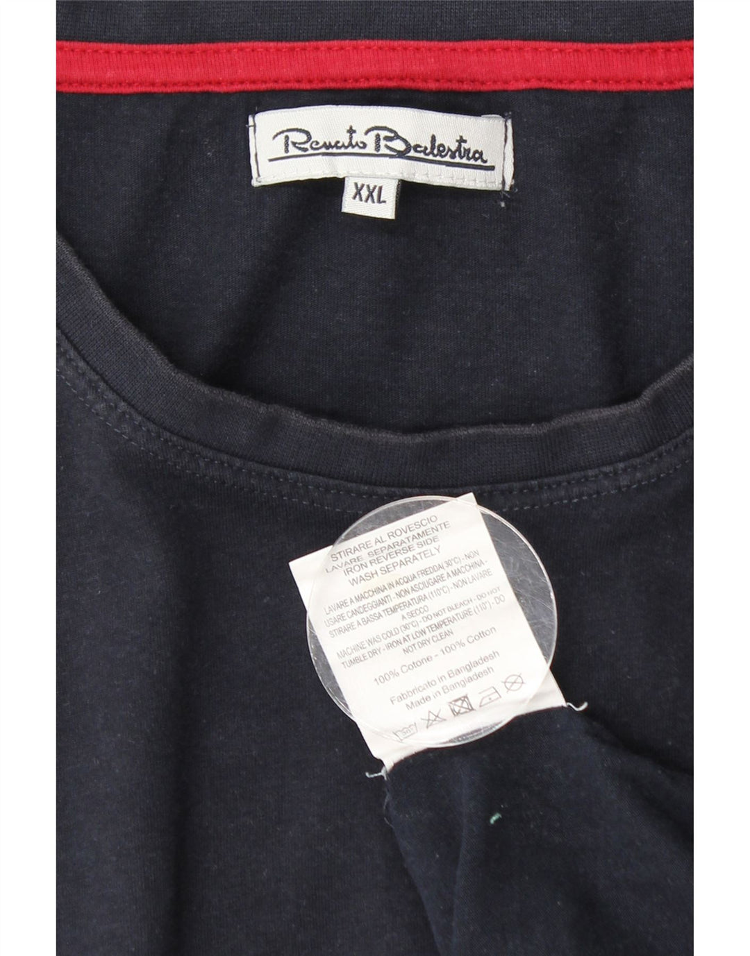 RENATO BALESTRA Damen T-Shirt Top 2XL Marineblau Baumwolle