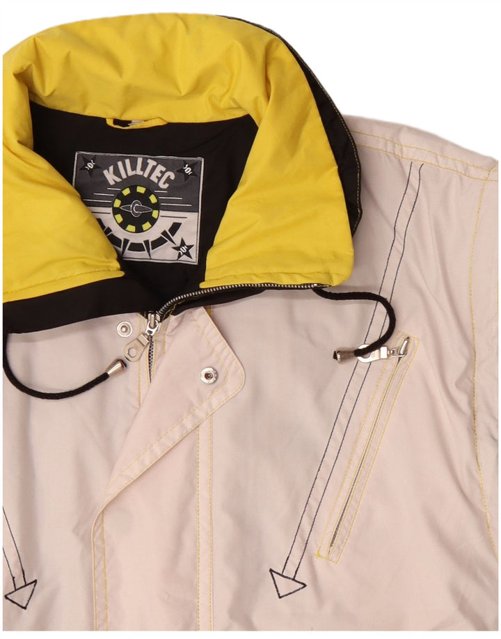 Killtec Herren-Regenjacke mit Grafik, UK 40, Größe L, Weiß, Farbblock-Polyester