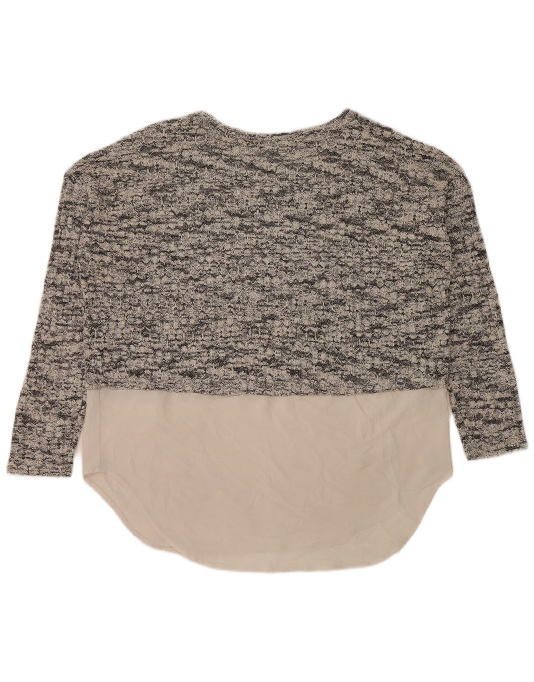 Übergroßer Damen-Pullover mit U-Boot-Ausschnitt von Zara, Gr. 14, Mittelgrau