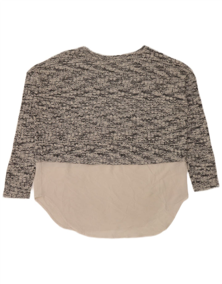 Übergroßer Damen-Pullover mit U-Boot-Ausschnitt von Zara, Gr. 14, Mittelgrau