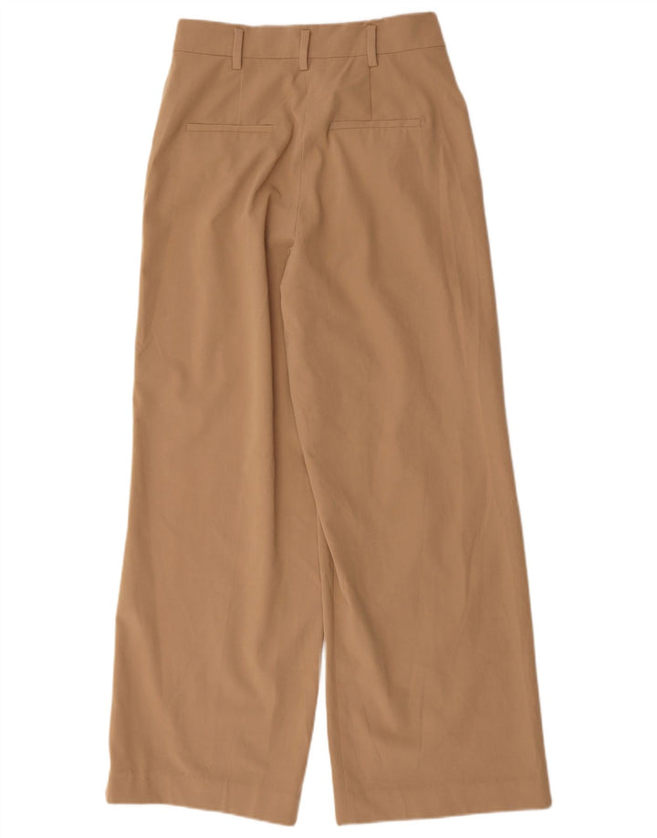 Zara Damen-Chinohose mit weitem Bein, mittelgroß, W28, L30, braun, Polyester