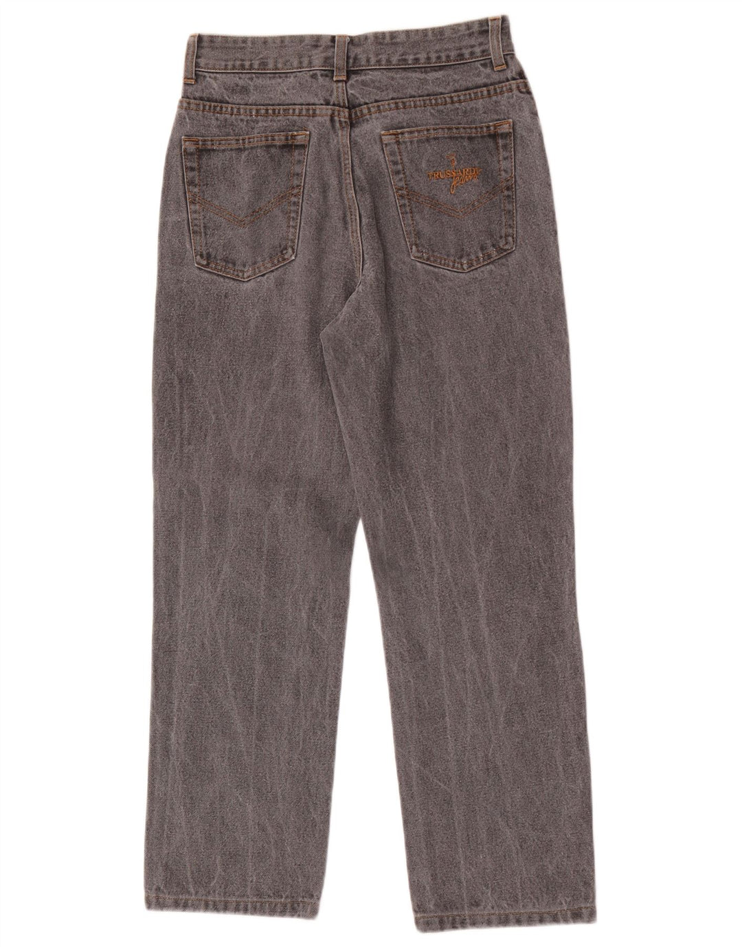 Trussardi Damen Straight Jeans W30 L27 Graue Baumwolle
