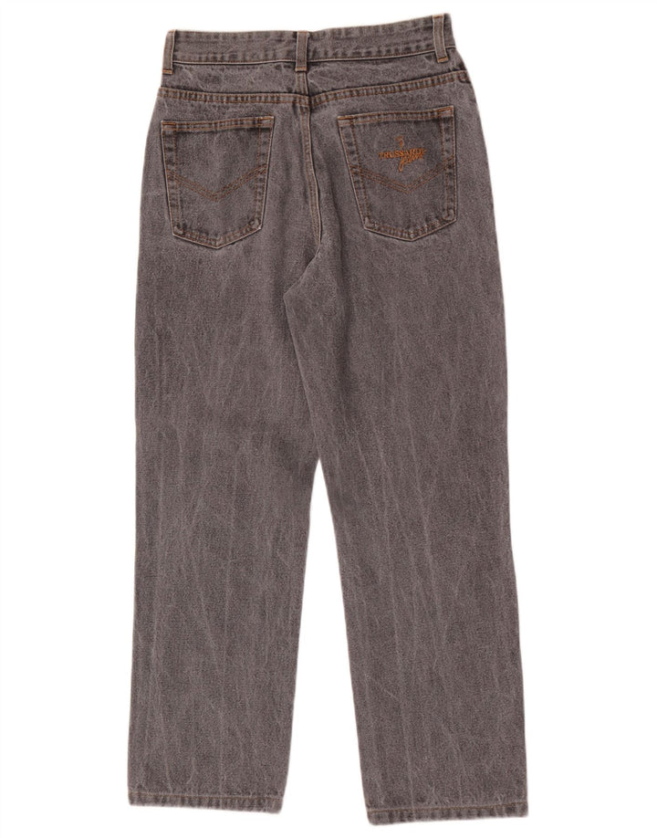 Trussardi Damen Straight Jeans W30 L27 Graue Baumwolle