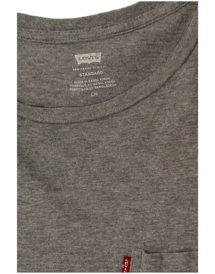 Levi's Herren-T-Shirt-Oberteil, groß, grau gefleckte Baumwolle