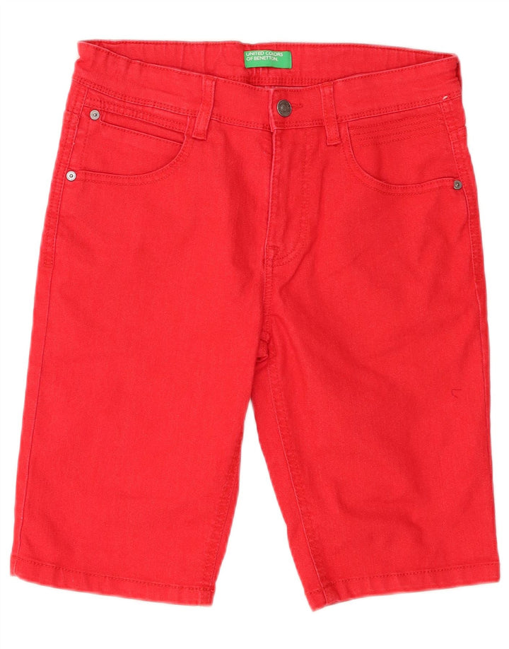 Benetton Jungen-Jeansshorts, 15–16 Jahre, W29, Rot