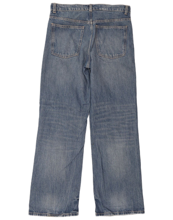 Zara Damen-Jeans mit weitem Bein, EU 38, klein, W28, L31, blau gepunktet
