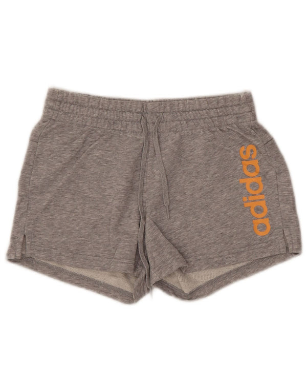 ADIDAS Damen Graphic Sport Shorts UK 4/6 XS Graue Baumwolle