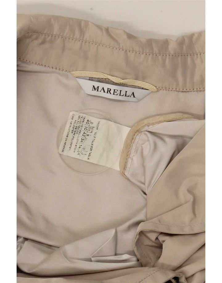 Marella Damen Kurzer Trenchcoat UK 14 Large Beige Polyester