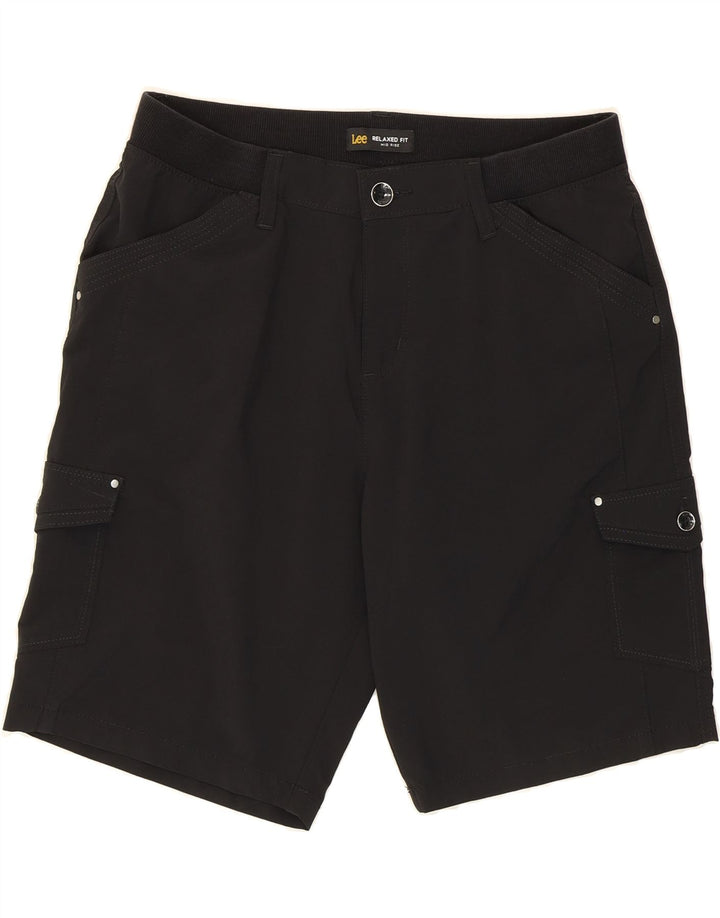 LEE Womens Mid Rise Relaxed Fit Cargo Shorts US 10 Large W32 Black Vintage Lee and Second-Hand Lee from Messina Hembry 