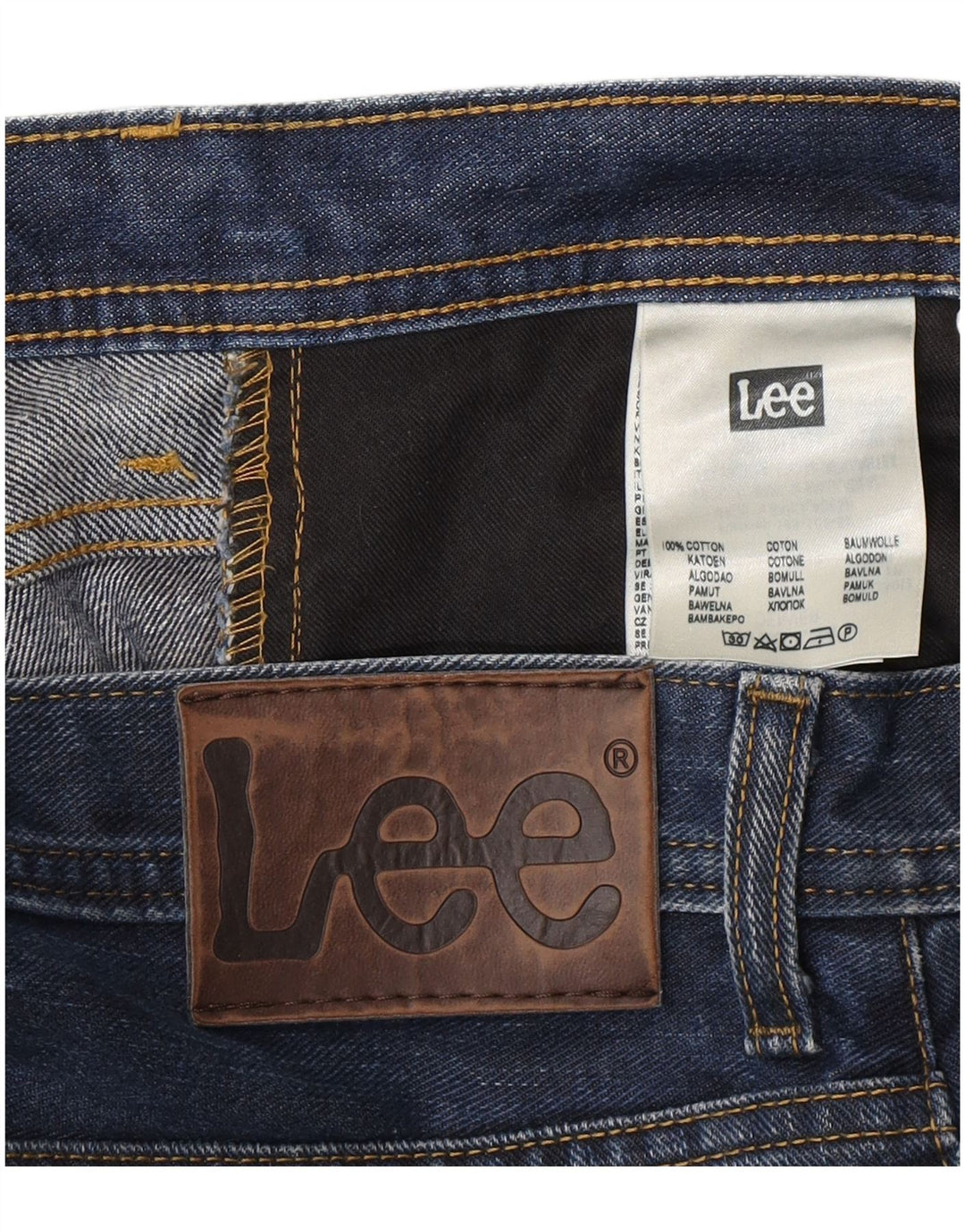 Lee Herren Denver Straight Jeans W33 L30 Blaue Baumwolle