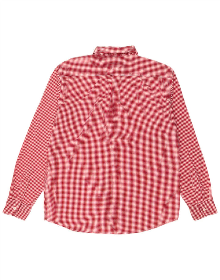 DOCKERS Herrenhemd, großes rotes Gingham-Baumwollhemd