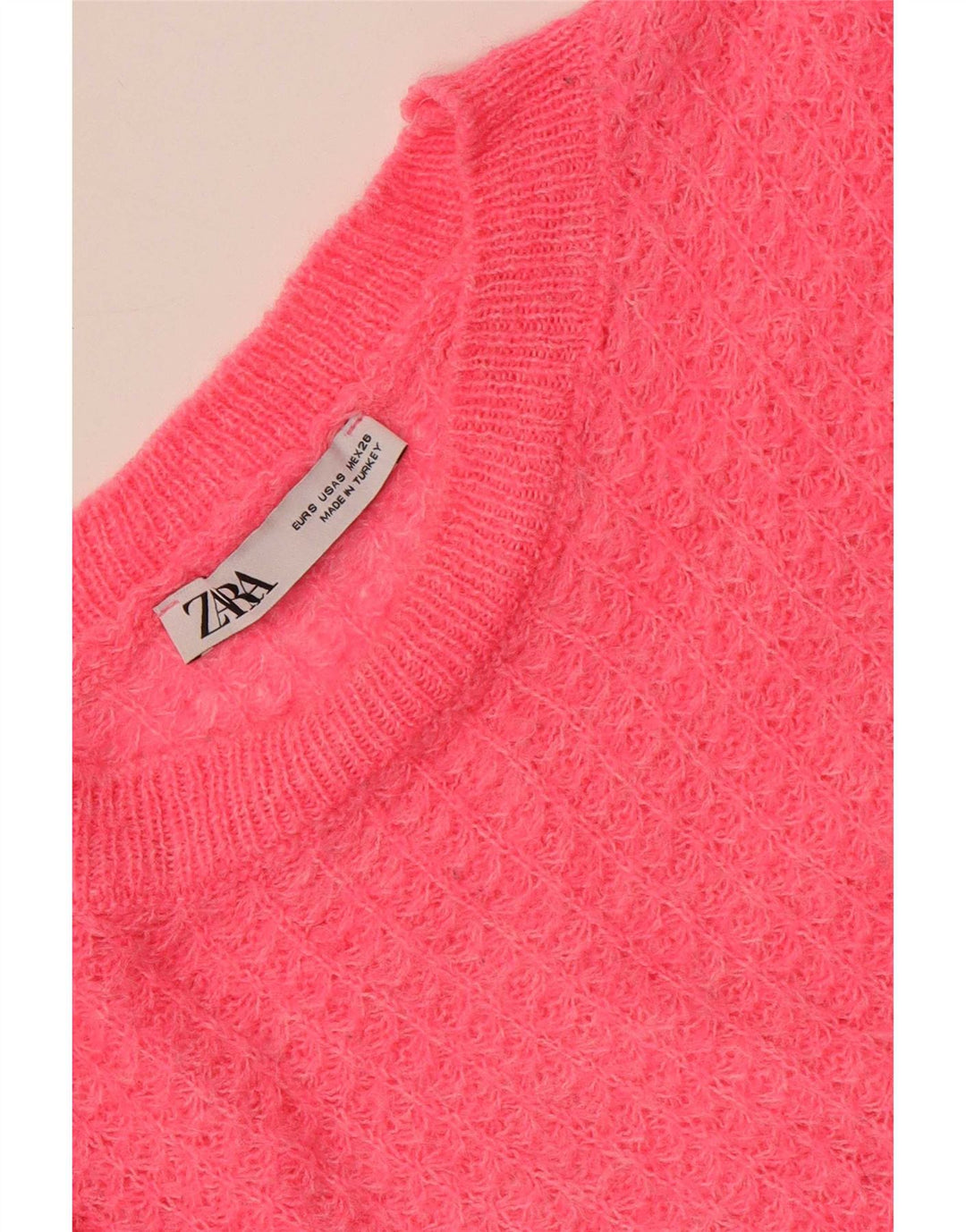 Zara Damen-Pullover, übergroß, U-Boot-Ausschnitt, Gr. 10, klein, Rosa