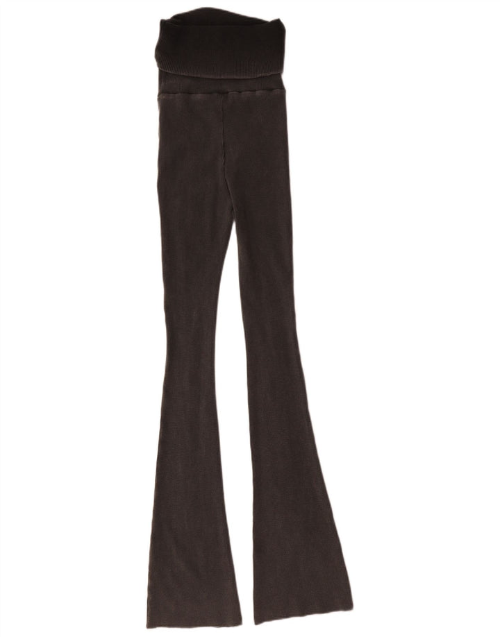 Zara Damen Flare Leggings UK 8 Small Graue Baumwolle