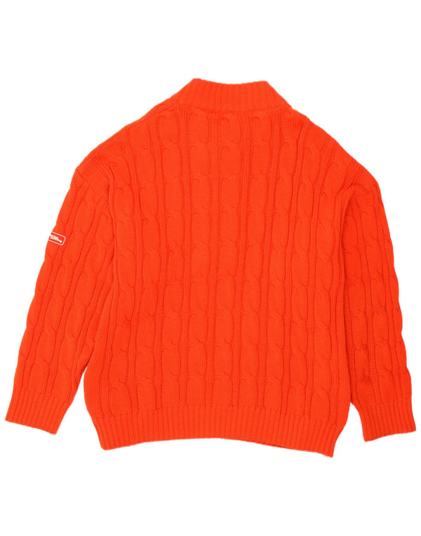 Marina Yachting Mens Button Neck Jumper Sweater Large Orange New Wool