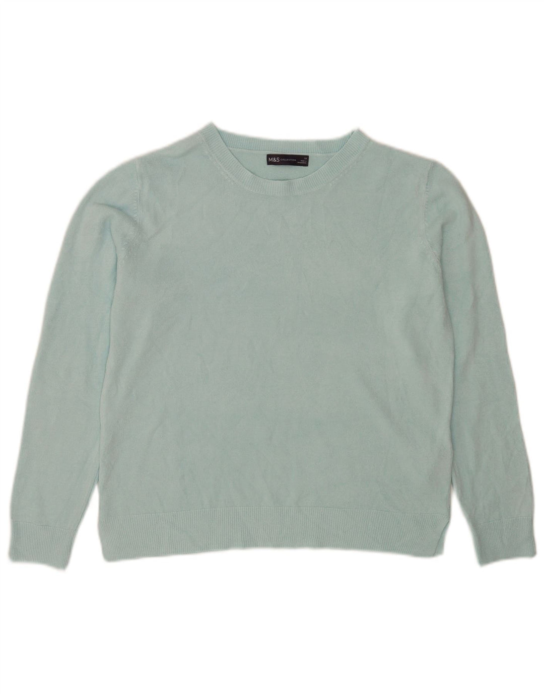 Marks & Spencer Damen-Pullover mit Rundhalsausschnitt, Größe 40, Türkis