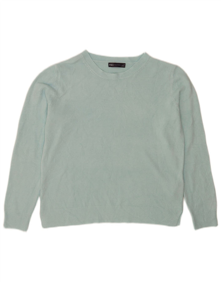 Marks & Spencer Damen-Pullover mit Rundhalsausschnitt, Größe 40, Türkis