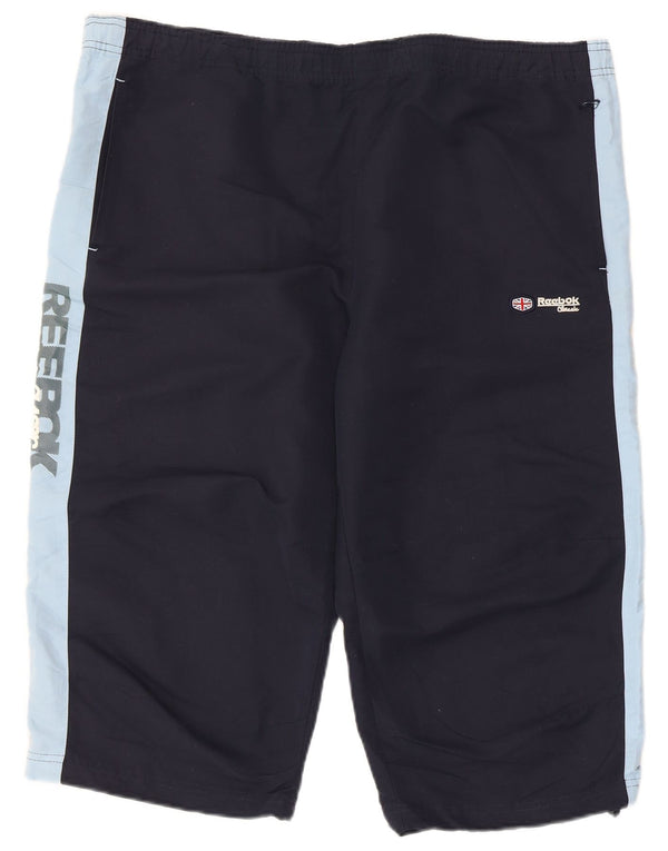 Reebok Herren Grafik-Bermuda-Sportshorts, groß, Marineblau, Farbblock