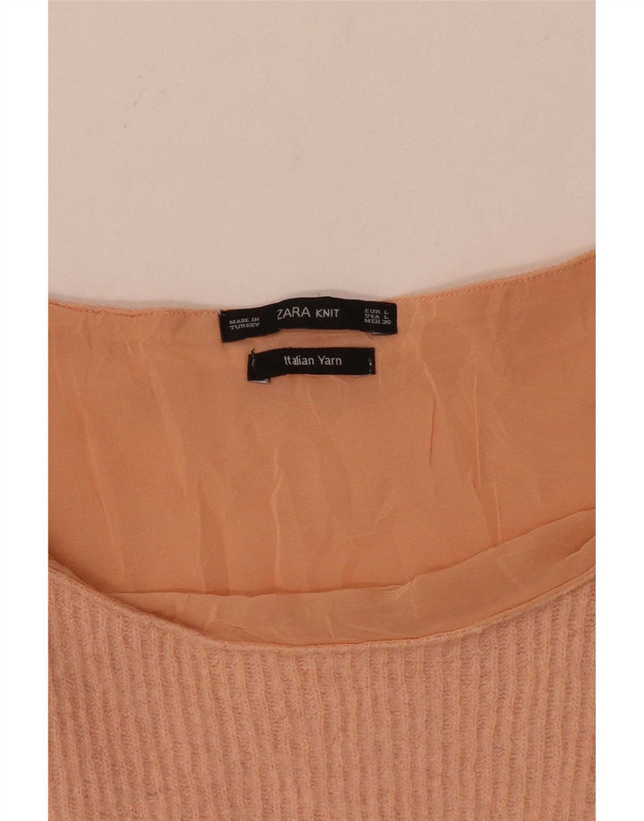Zara Damen Tunika-Oberteil mit 3/4-Ärmeln, Gr. 14, Rosa