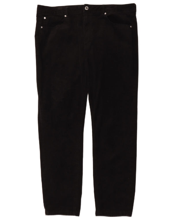 Marks & Spencer Womens Slim Corduroy Trousers UK 18 XL W36 L28 Black Cotton