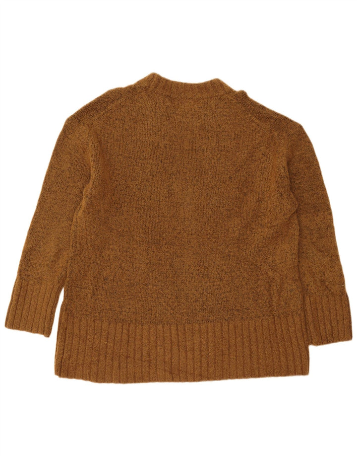 Zara Damen-Pullover, übergroß, Rundhalsausschnitt, Gr. 10, Small, Braun, Acryl