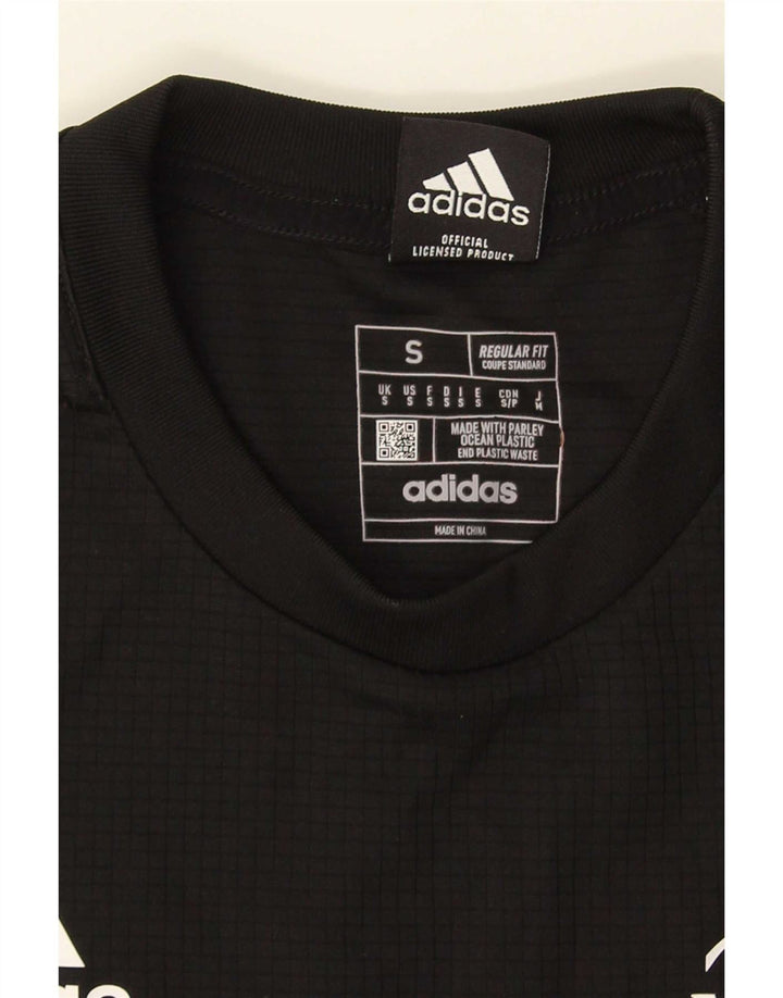 Adidas Herren All Blacks Regular Fit Graphic T-Shirt Top Small Schwarz
