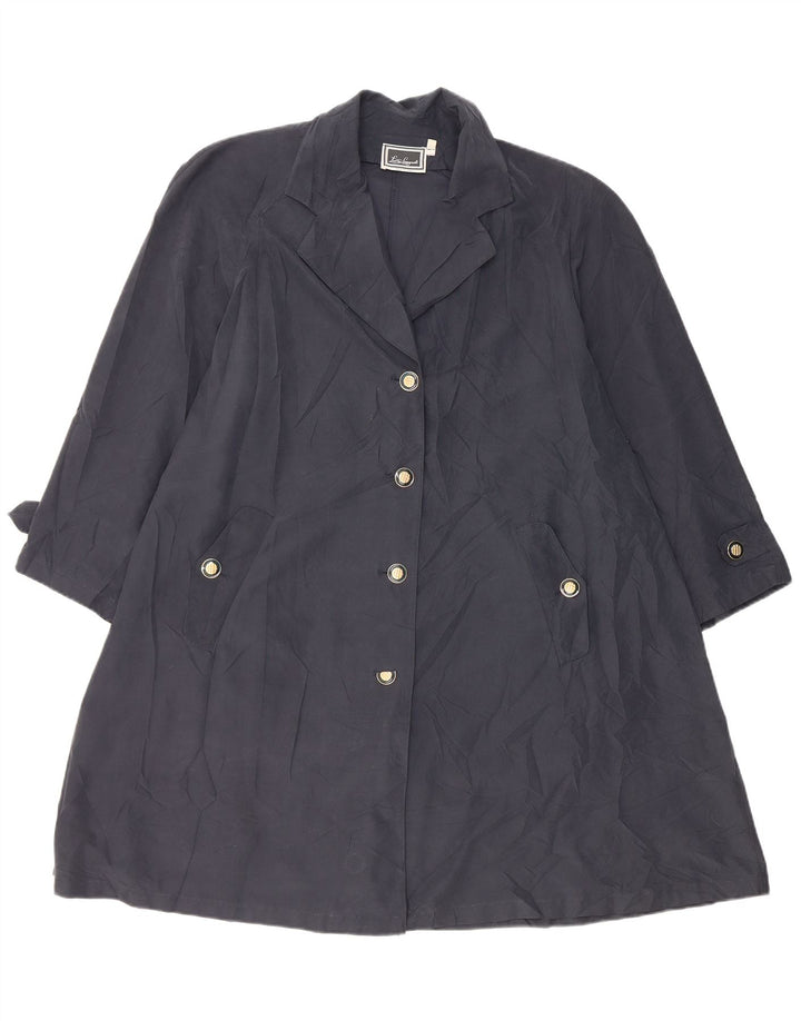 Luisa Spagnoli Damen Übergroßer Trenchcoat UK 10 Small Marineblau Polyester