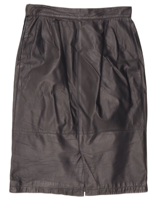 Vintage Damen Lederrock IT 46 Groß W32 Marineblau