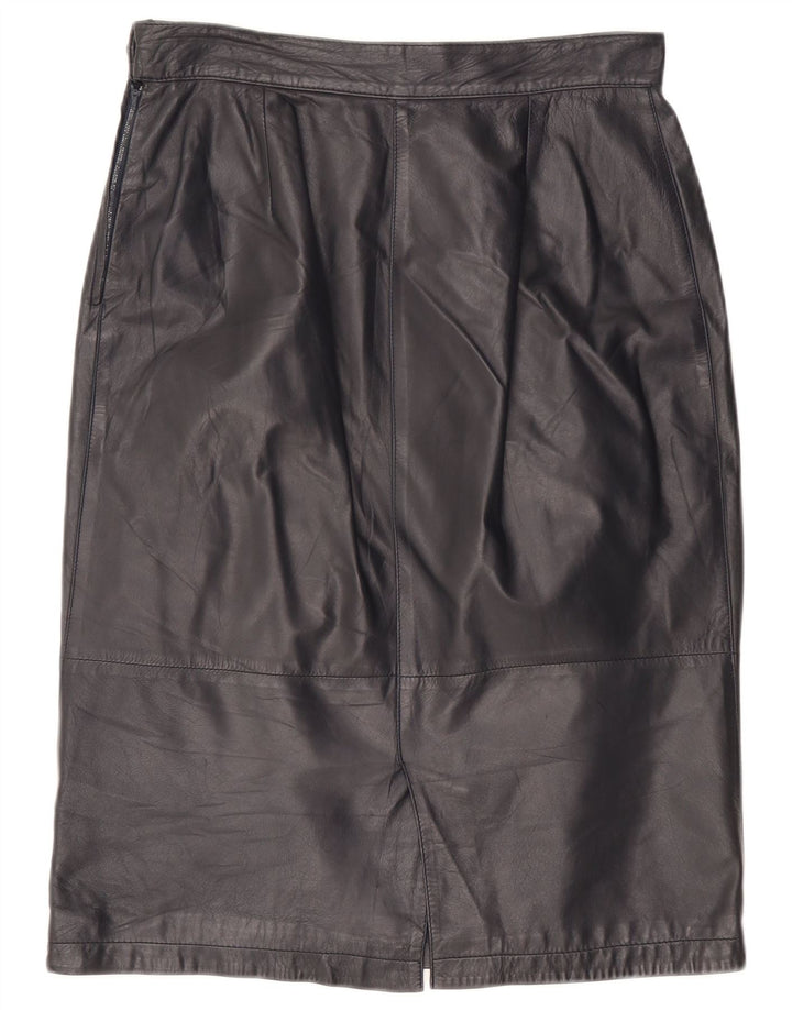 Vintage Damen Lederrock IT 46 Groß W32 Marineblau