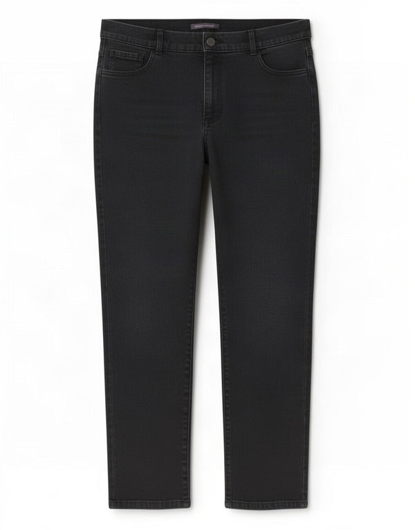 Marks & Spencer Damen Straight Jeans UK 16 Large W34 L29 Schwarze Baumwolle