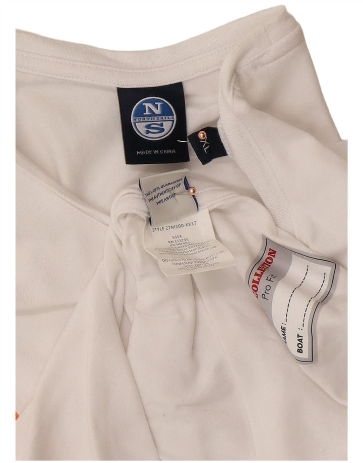 NORTH SAILS Herren Grafik-T-Shirt-Oberteil XL aus weißer Baumwolle