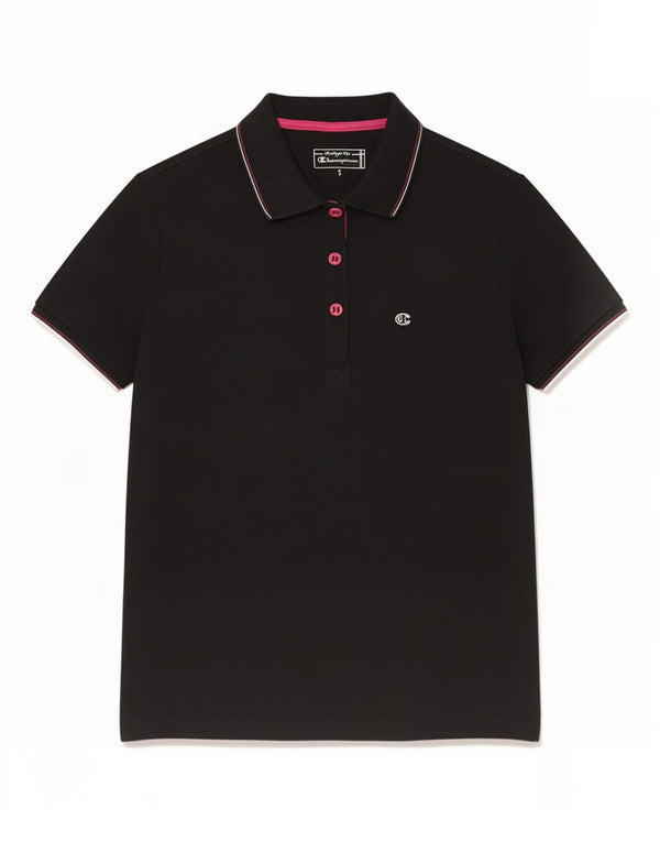 Champion Damen Heritage Fit Poloshirt UK 10 Small Schwarz