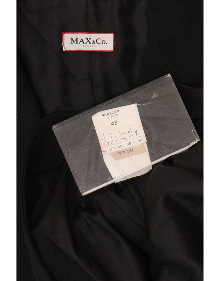 Max & Co. Damen-Blazerjacke mit 3 Knöpfen, Gr. 10, Größe S, Schwarz, Polyester