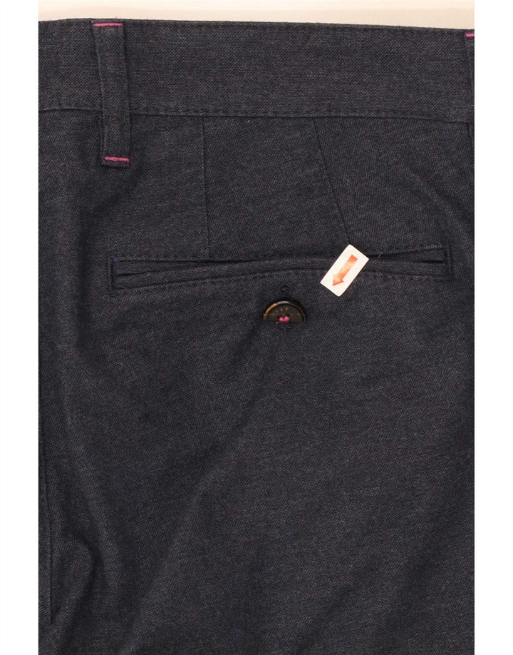 Gerade Anzughose für Herren von Ted Baker, W32, L30, marineblaue Baumwolle