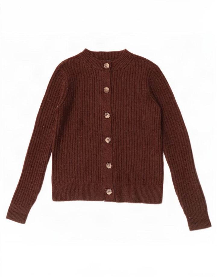 Marks & Spencer Damen Strickjacke Pullover UK 6 XS Braun Polyester
