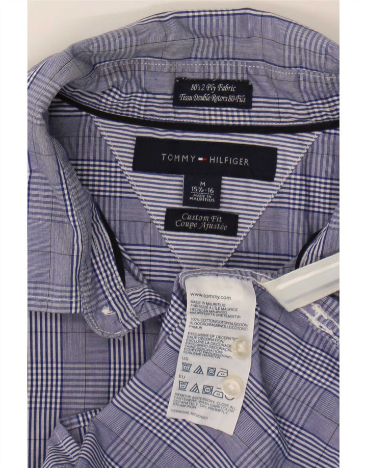 Tommy Hilfiger Herren-Hemd mit individueller Passform, Größe 15 1/2 16, mittelblau kariert