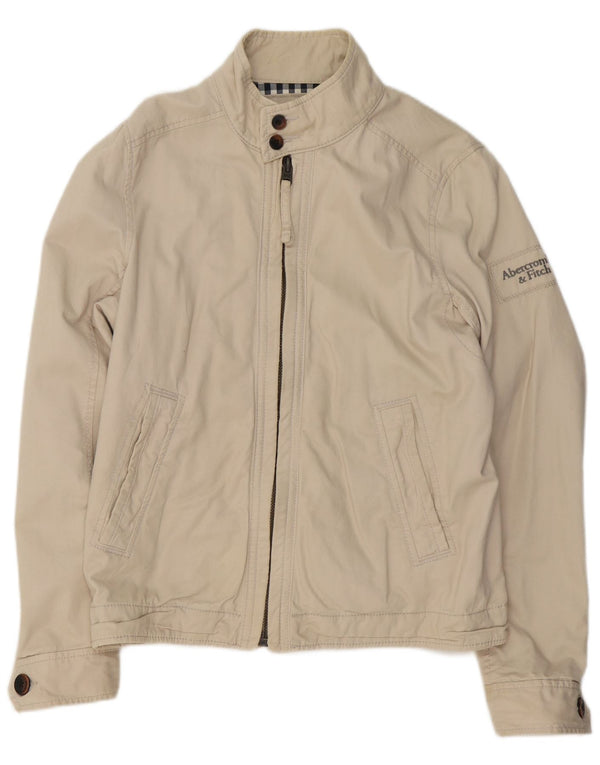Abercrombie & Fitch Herren Bomberjacke UK 40 Large Beige Baumwolle