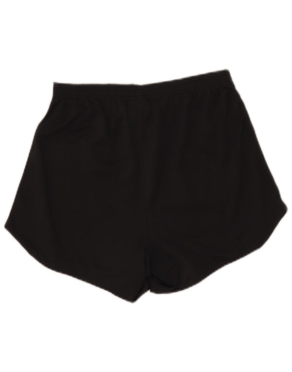 Nike Damen Dri Fit Sport Shorts UK 12 Mittelschwarzes Colourblock-Polyester